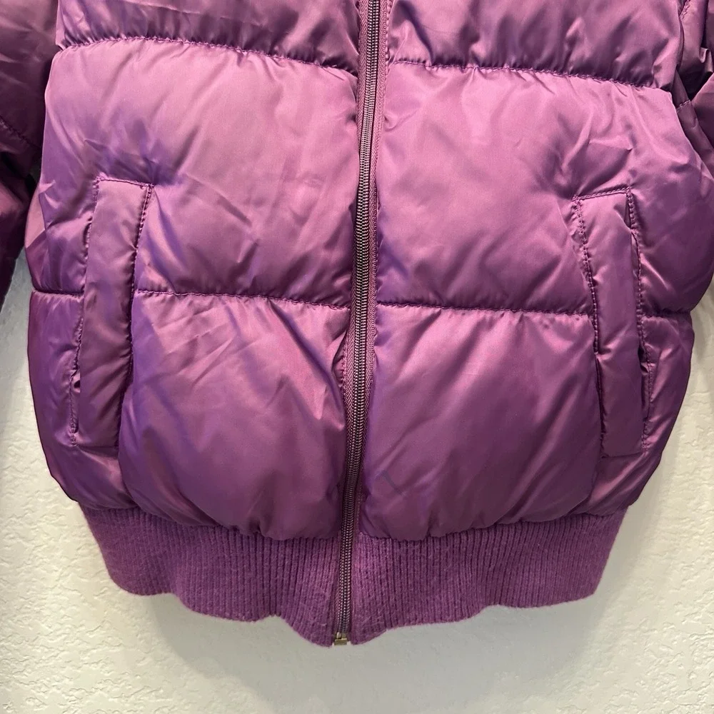 Southpole Kids Purple Hooded Puffer Jacket Quilted‎ Zip Up Winter Coat Logo